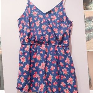 Floral Print Skort Romper